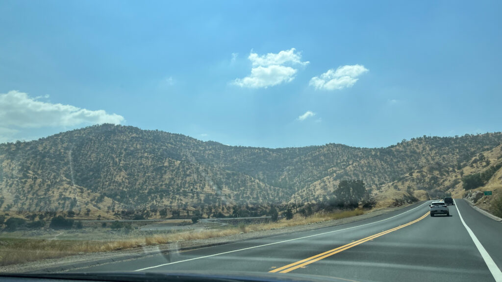 As we drove higher in elevation and closer to Sequoia National Park the land had more and more trees. The area started to became a mix of desert and trees then less and less desert to finally a forest with giant sequoias.