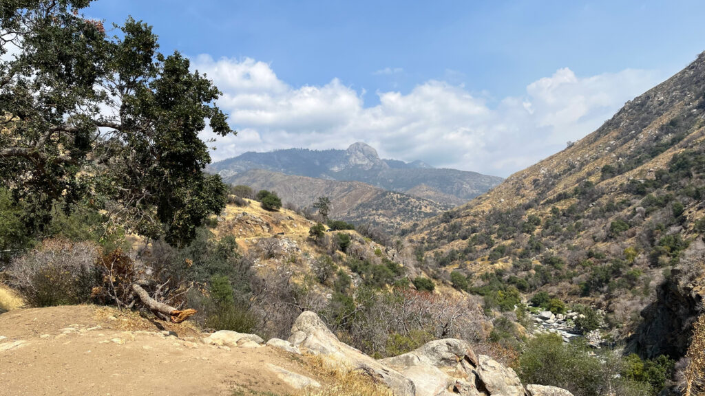 Another scenic pullover. Moro Rock kept popping in and out of our view as we drove along and showing up anywhere from the left to the right of our view - it's a windy road leading to the giant trees (Sequoia National Park)