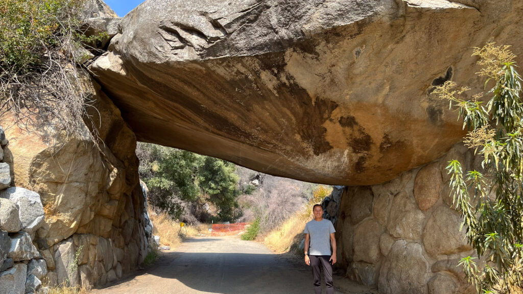 And of course we each had to go under Tunnel Rock. Fortunately it wasn't crowded the day we went, so we could get photos with just us in them. (In Sequoia National Park)