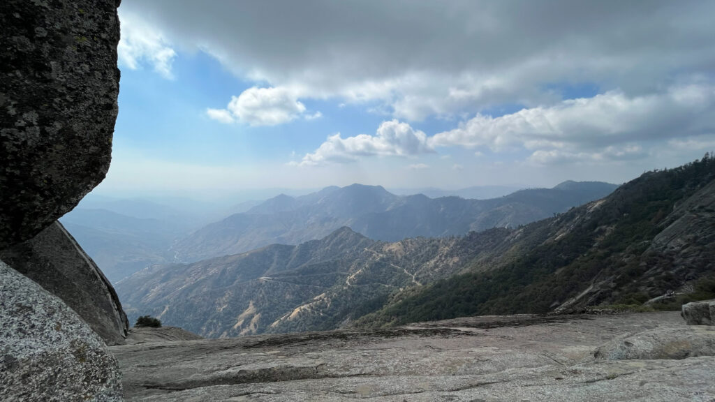 A view while climbing Moro Rock in Sequoia National Park