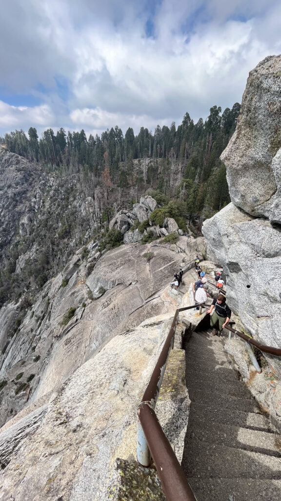 Looking down at where we just climbed on Moro Rock in Sequoia National Park