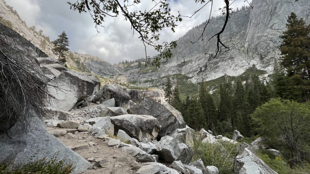 You need to be careful on this part of Tokopah Falls Trail in Sequoia National Park (about 46 minutes into our hike)