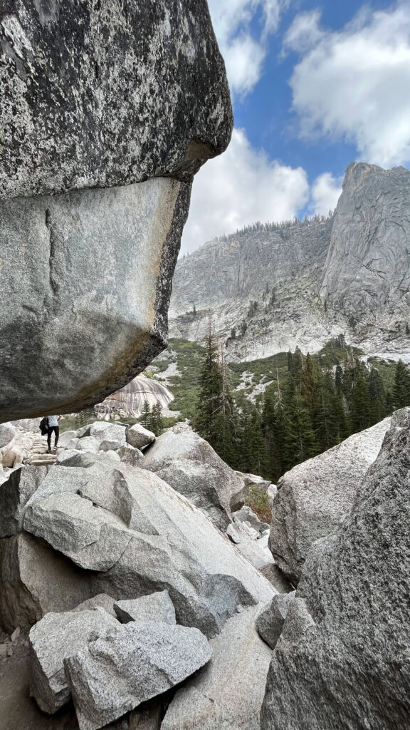 You need to be careful on this part of Tokopah Falls Trail in Sequoia National Park (about 46 minutes into our hike)