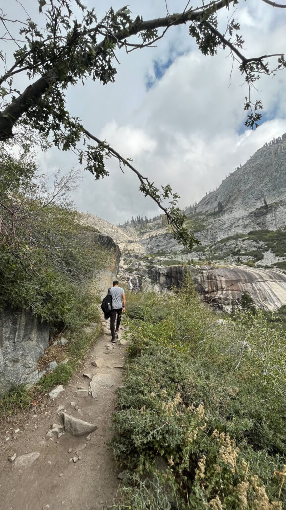 Part of Tokopah Falls Trail in Sequoia National Park (about 49 minutes into our hike) At this point we could see the falls