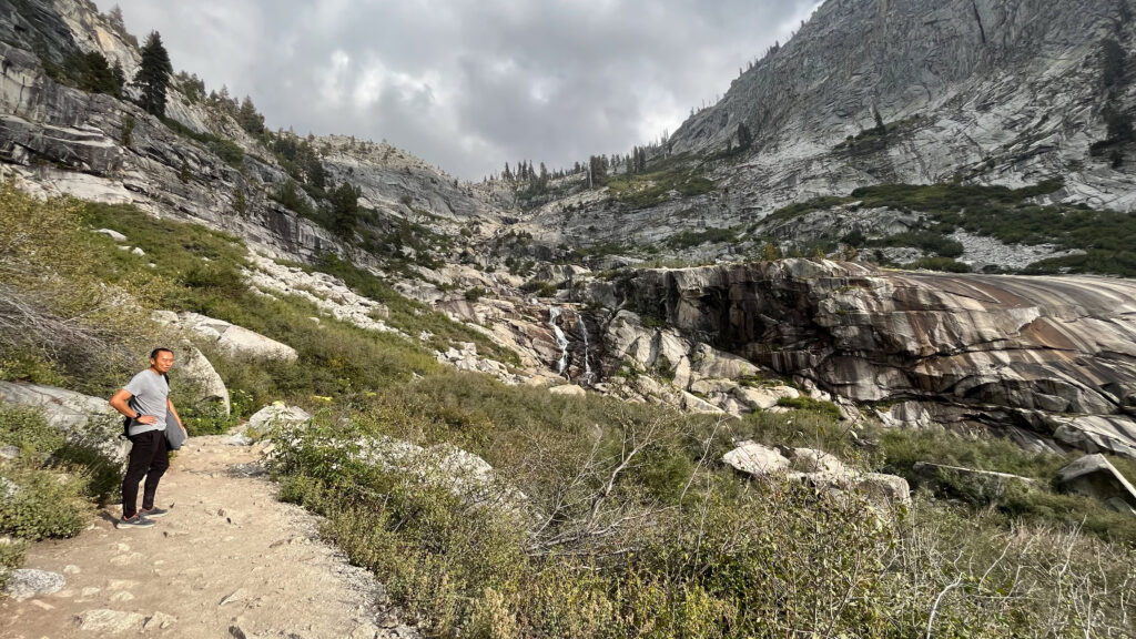 Part of Tokopah Falls Trail in Sequoia National Park (about 50 minutes into our hike) At this point we could see the falls