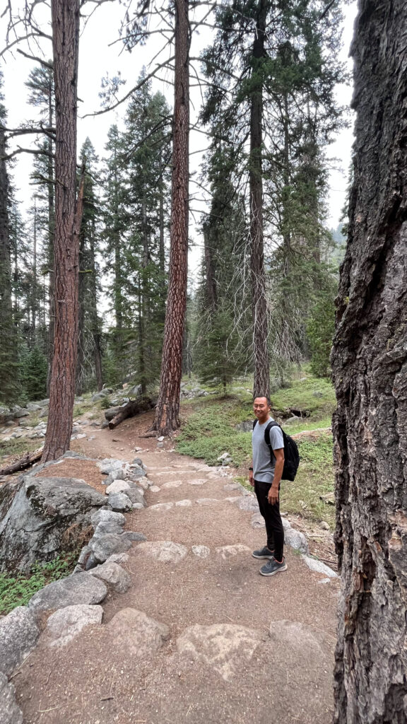 My husband waited patiently for me as I took lots of photos along Tokopah Falls Trail in Sequoia National Park