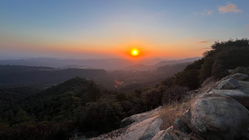 The sun was about to set as we drove through Sequoia National Park