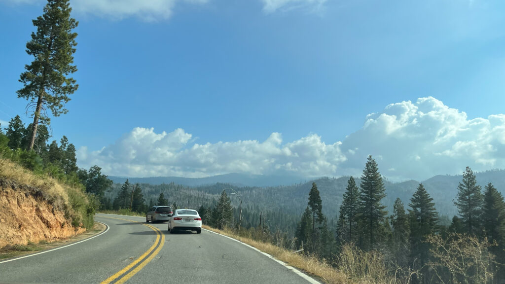 Part of the drive from Oakhurst, CA to Yosemite National Park