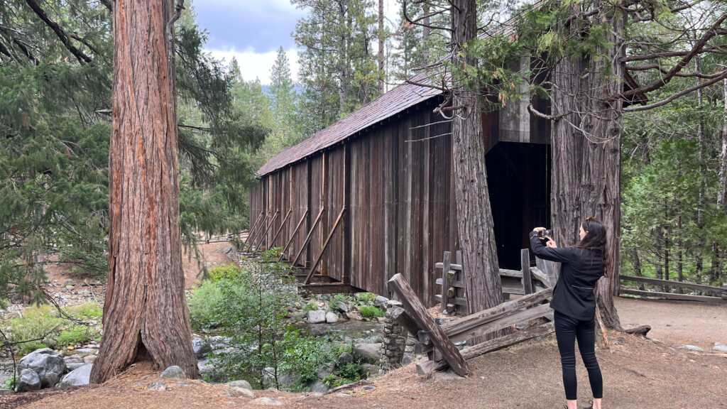 The covered bridge in Yosemite History Center in Yosemite National Park