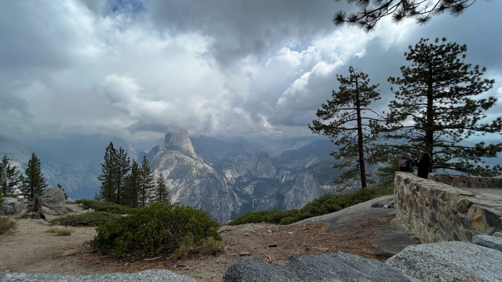 From the overlook at Washburn Point which provides breathtaking views of Half Dome and the eastern crest of the Sierra Nevada