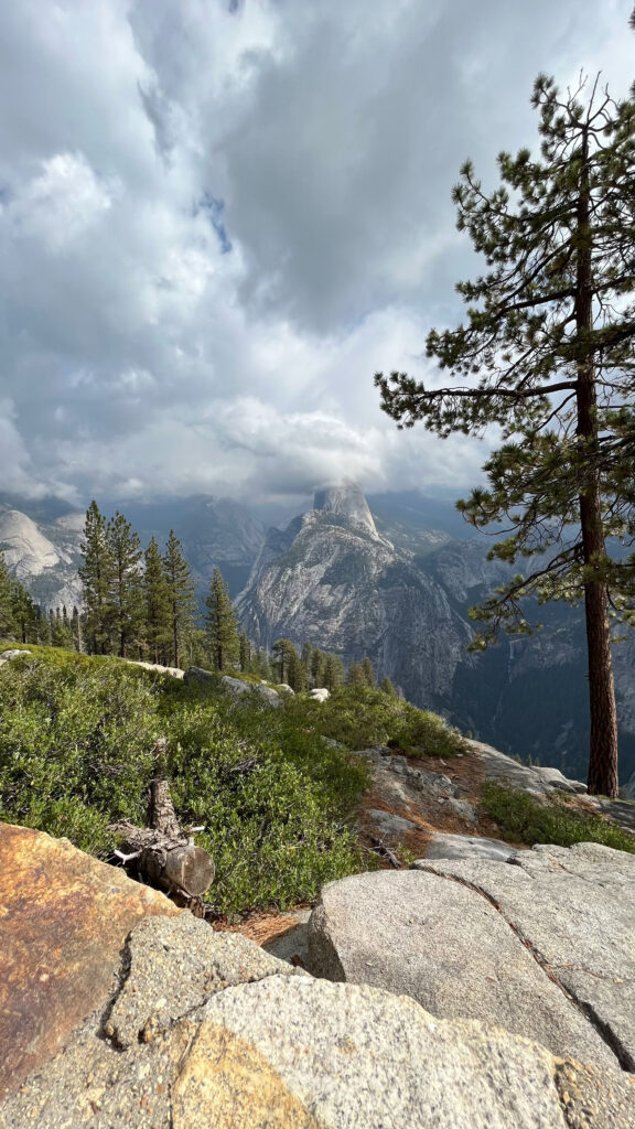 From the overlook at Washburn Point which provides breathtaking views of Half Dome and the eastern crest of the Sierra Nevada