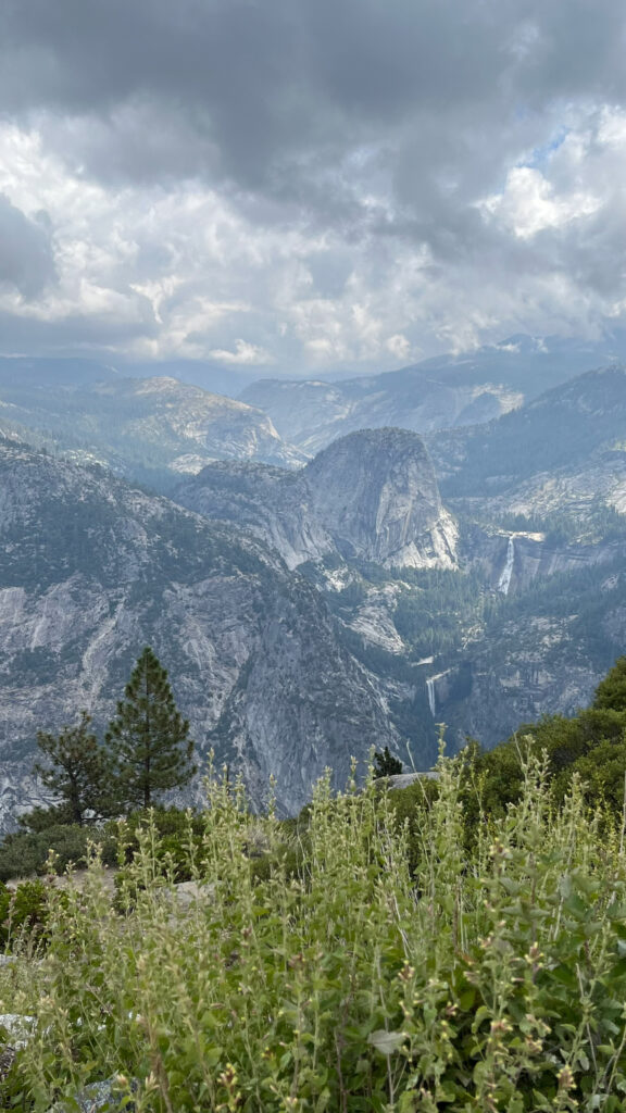 View from Glacier Point in Yosemite National Park with cool looking clouds looming overhead