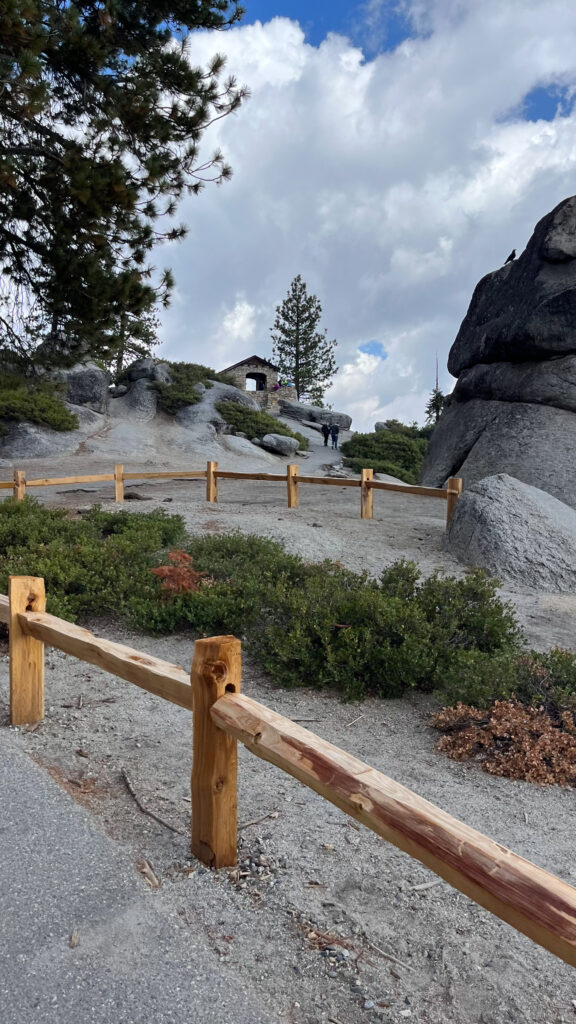 At Glacier Point you can take another paved trail that leads to another overlook (which is still part of Glacier Point) It took about six to seven minutes to walk to the other overlook. You can go in that small building in the photo to get some great views too