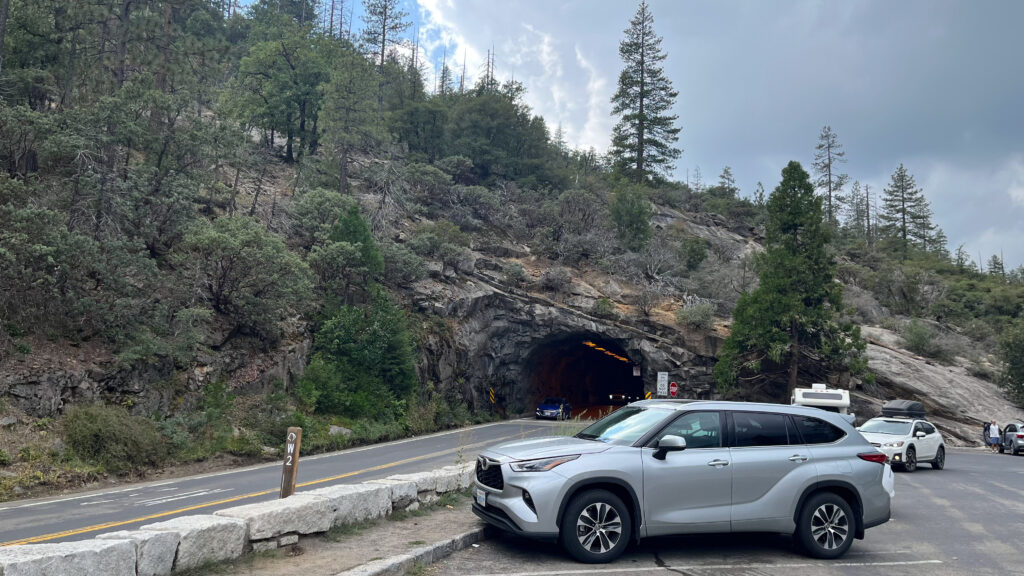 Not long after driving through that tunnel you make a left into the parking lot for Tunnel View