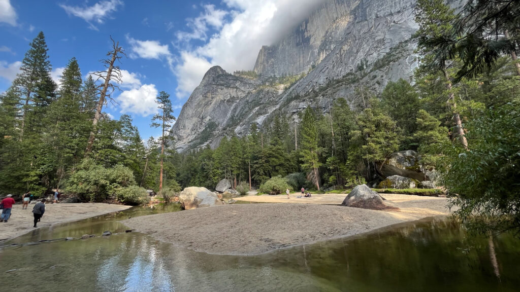 Mirror Lake in Yosemite Valley in Yosemite National Park