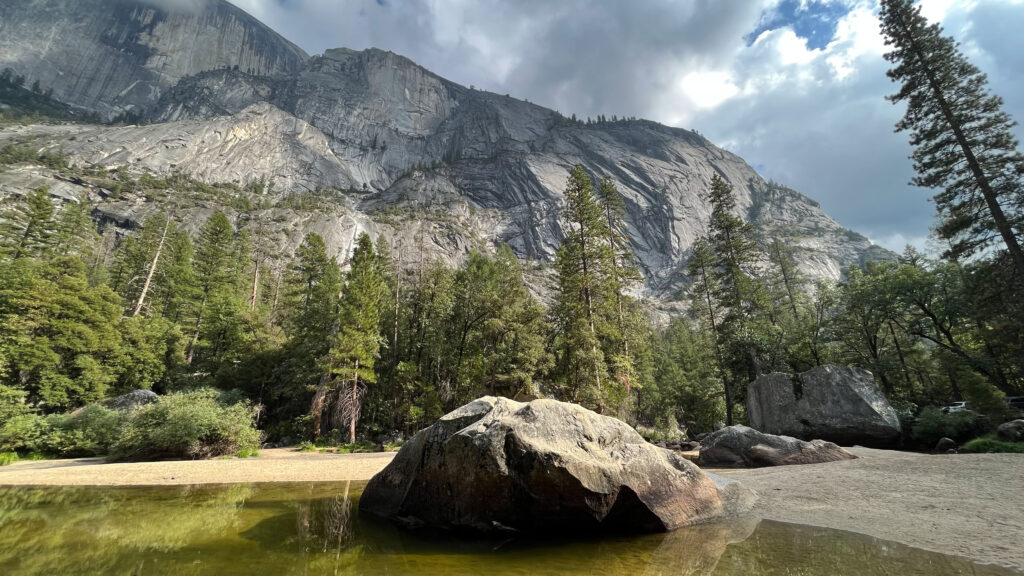 Mirror Lake in Yosemite Valley in Yosemite National Park