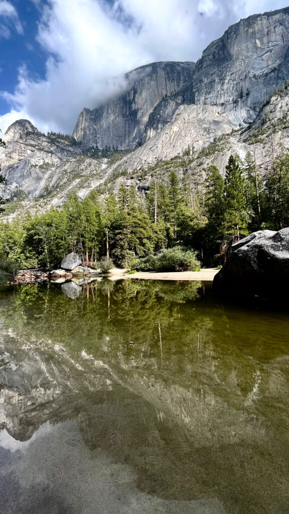 Mirror Lake in Yosemite Valley in Yosemite National Park