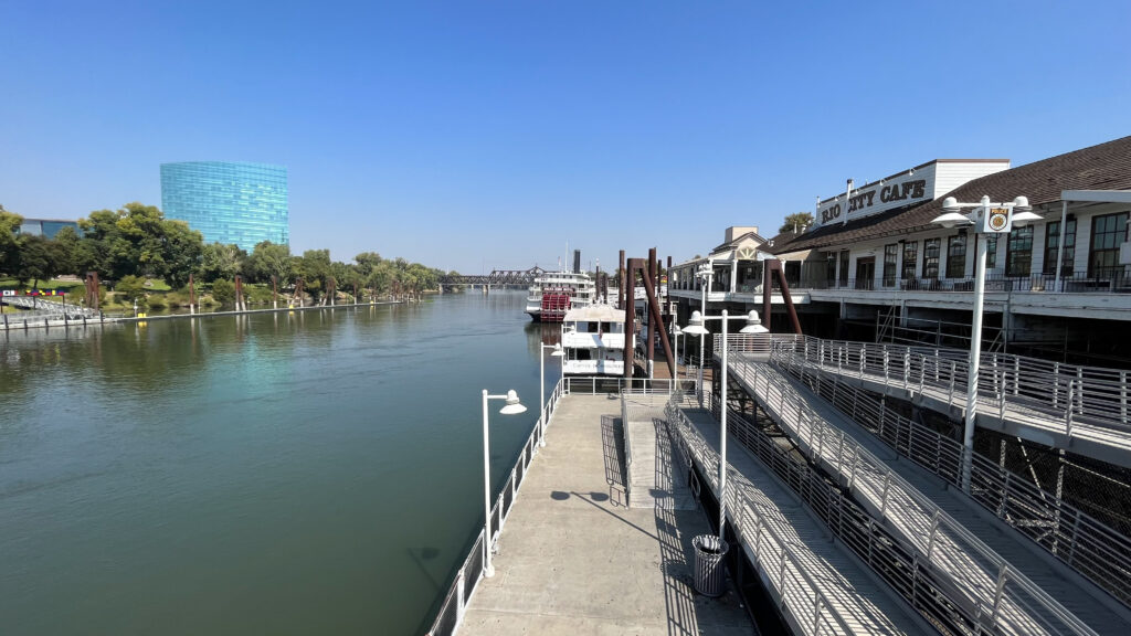 The boardwalk at Old Sacramento Waterfront, Sacramento, CA