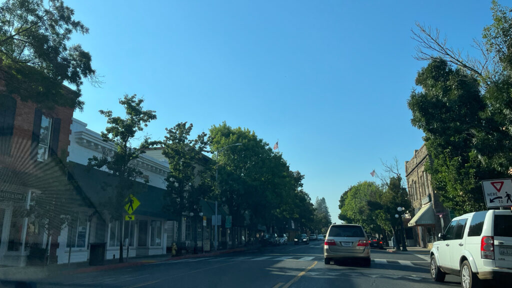 Main Street, Saint Helena, CA on our drive through Napa Valley on our way to Red Bluff, CA