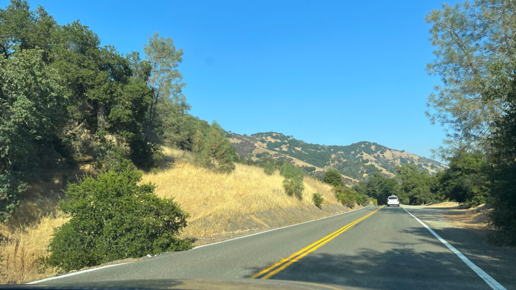 Sage Canyon Road (Highway 128) in Napa Valley on our way to Red Bluff, CA