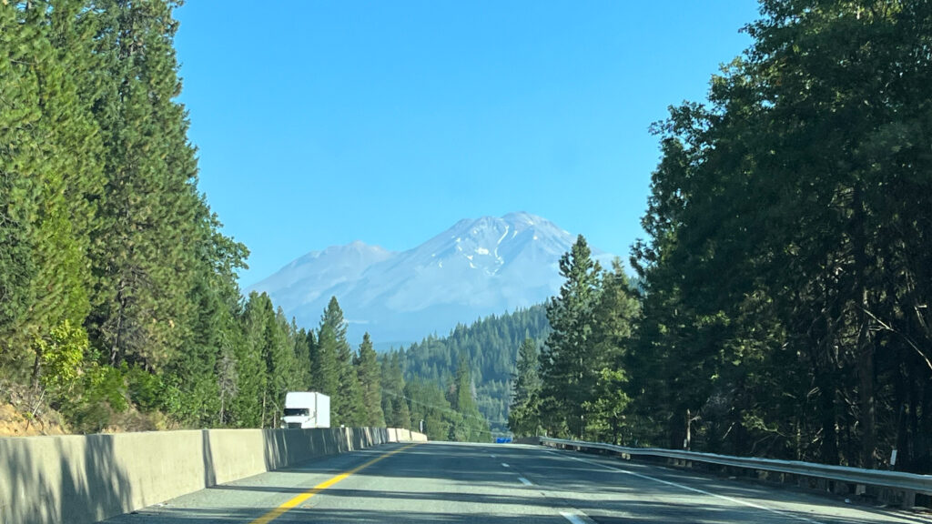 Mount Shasta in California could be seen as we drove from Red Bluff, CA to Portland OR