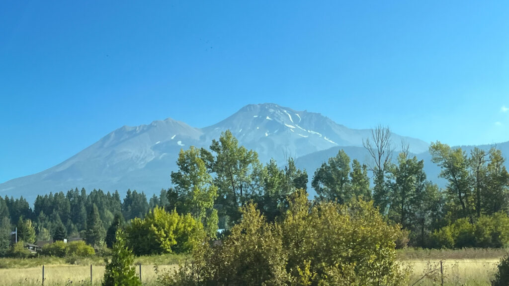 Mount Shasta in California could be seen as we drove from Red Bluff, CA to Portland OR