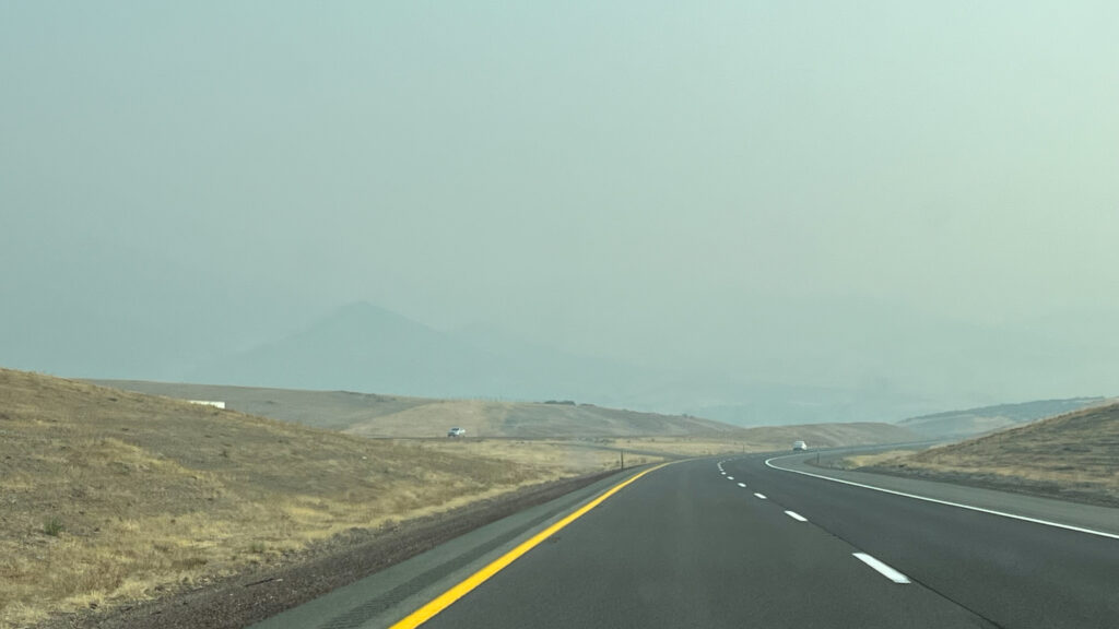 As we drove from Red Bluff, CA to Portland, OR we drove through a very smokey area. There were multiple fires in the area that September day