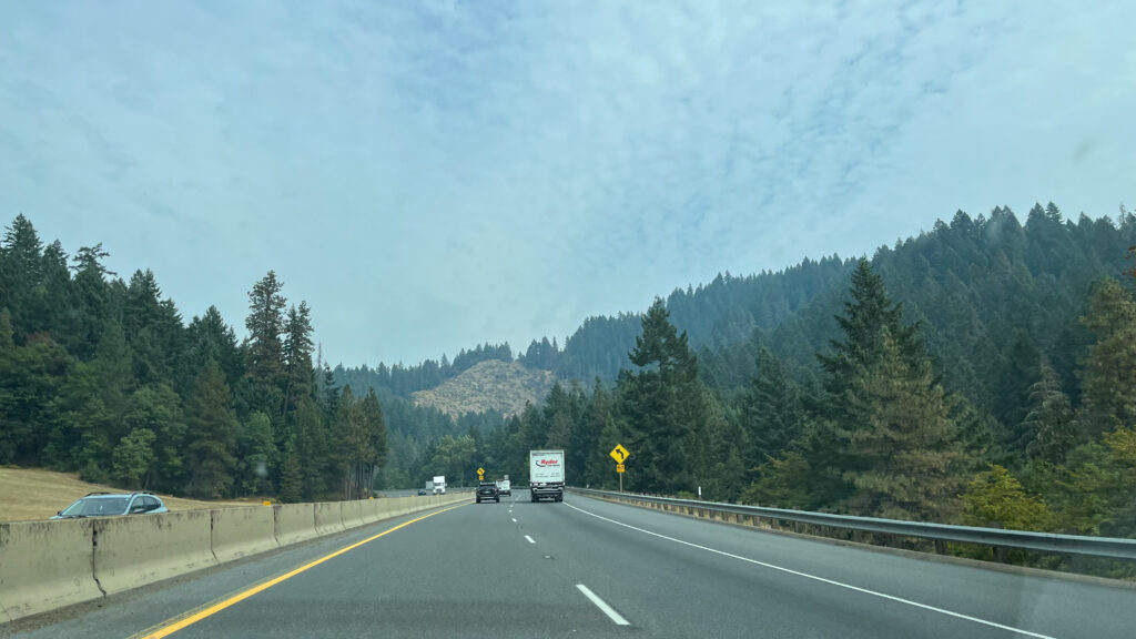 As we continued driving to Portland, OR the air got less smokey and we saw more and more trees