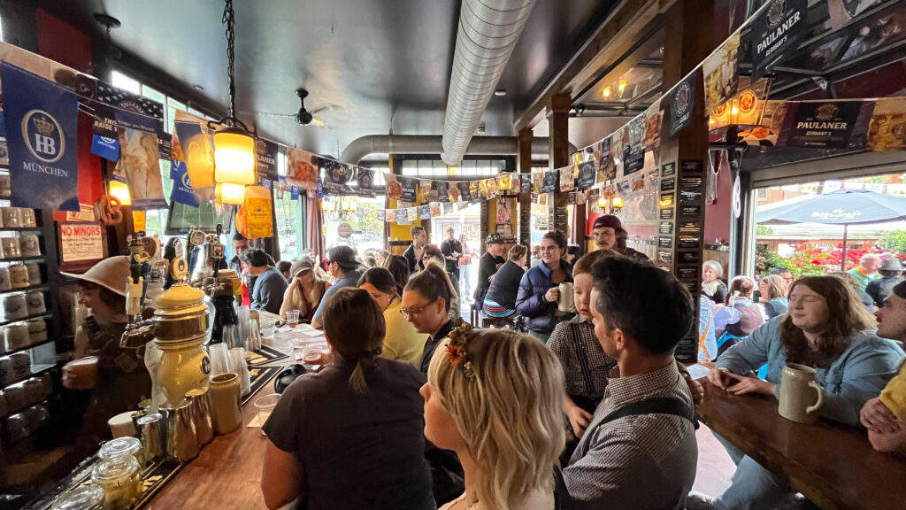 Prost! in Portland, OR (All of the employees and some of the customers dress in traditional German attire)