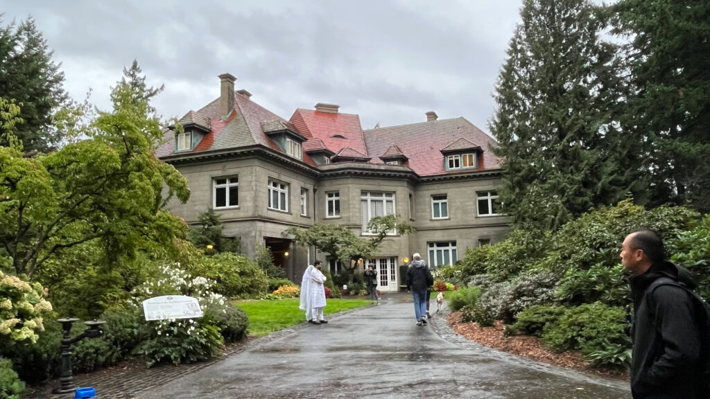 The grounds at Pittock Mansion in Portland, OR are lovely and were free to tour