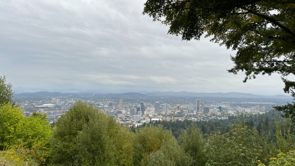 The view from the grounds of Pittock Mansion in Portland, OR (We were hoping for better weather so that we could see Mount Hood, Mount St. Helens, Mount Adams, Mount Rainer, and Mount Jefferson from there, but we still got a decent view)