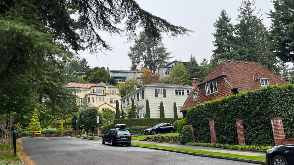 This neighborhood near the International Rose Test Garden in Washington Park in Portland, OR is nice looking