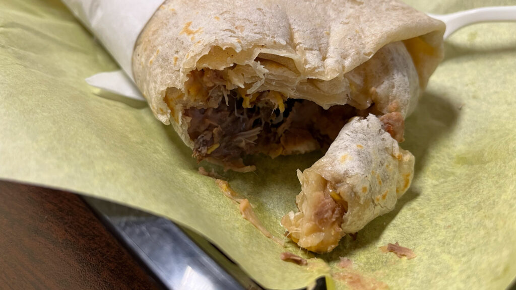 My bland burrito at Mi Burrito Mexican restaurant in Portland, OR