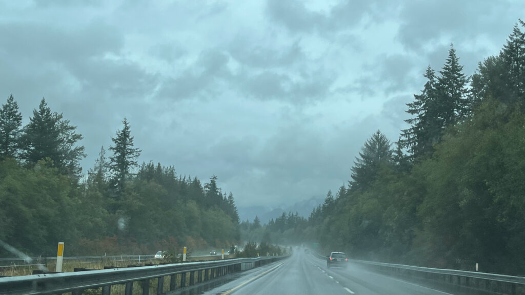 Our drive from Portland, OR to Vancouver BC was rainy the entire way