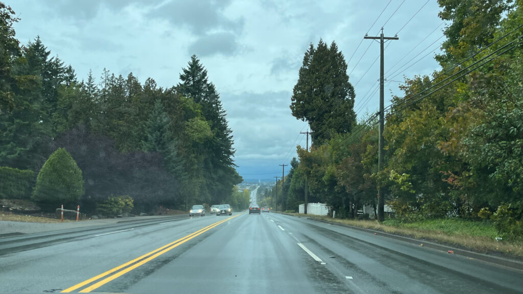 Our drive from Portland, OR to Vancouver BC was rainy the entire way (At this point we were already in British Columbia, Canada)