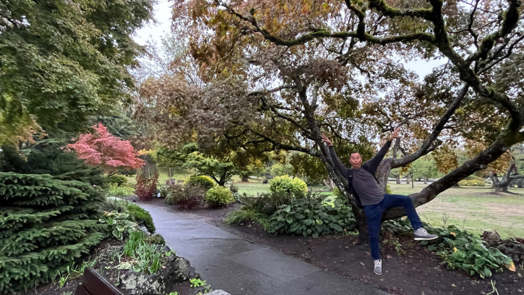 Yet again, my funny guy was making me laugh (Queen Elizabeth Park in Vancouver, BC Canada)