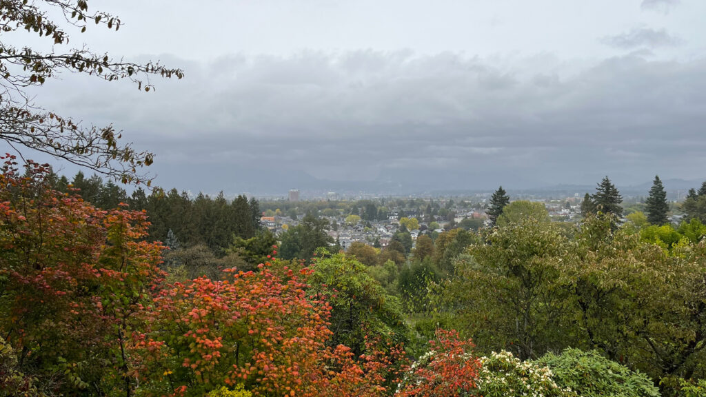 From here you can have great views of the city and, on a clear day, the mountains (Queen Elizabeth Park in Vancouver, BC Canada)