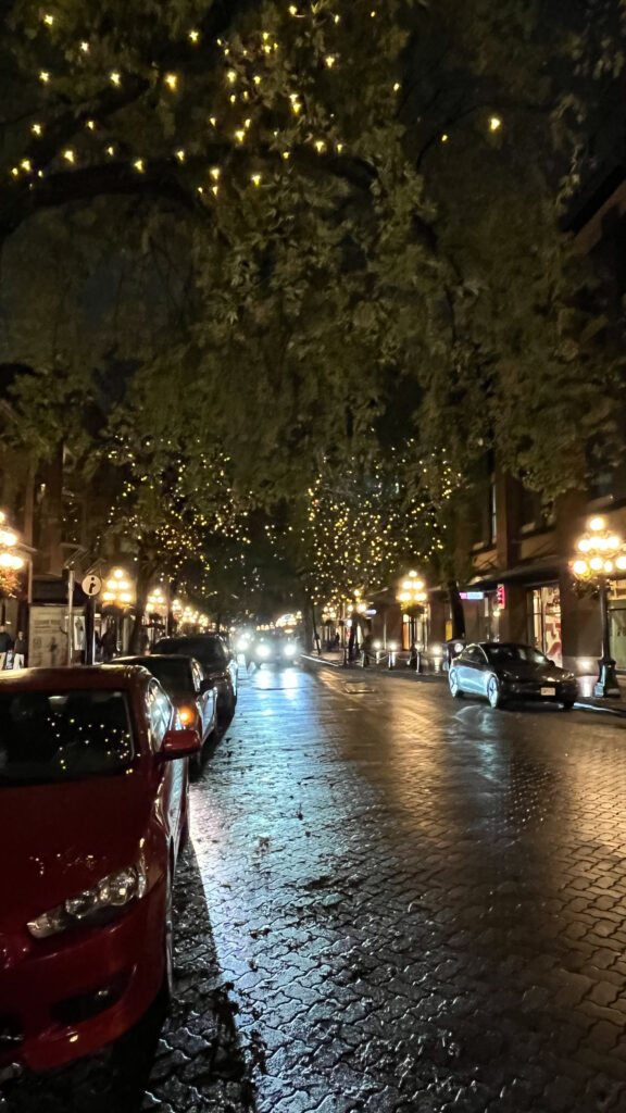 Water Street in Gastown on a rainy September evening (Vancouver, BC, Canada)