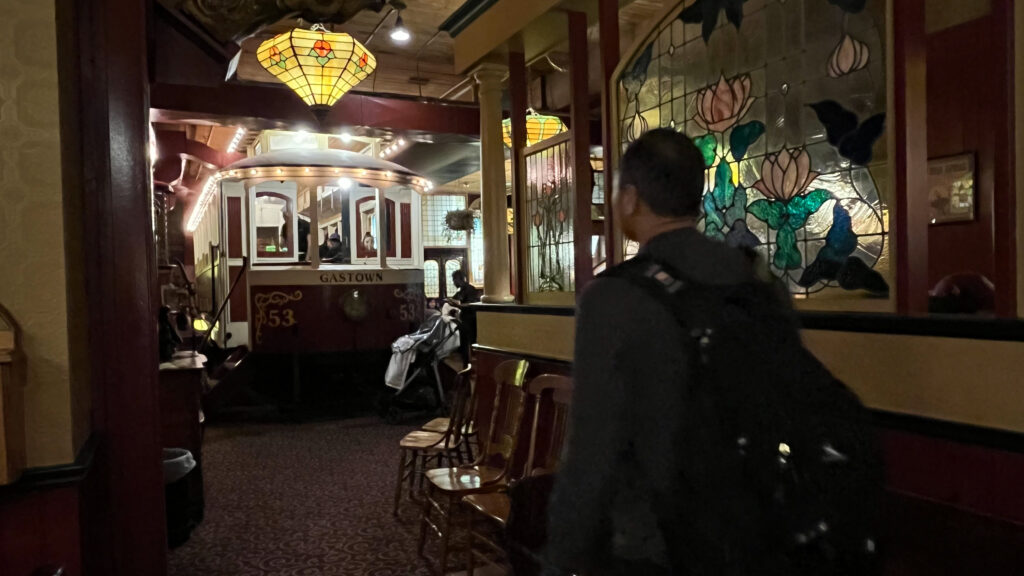 The Trolley Car inside The Old Spaghetti Factory in Gastown in Vancouver, BC, Canada