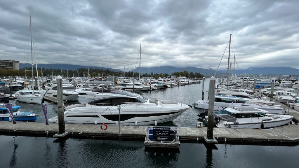 View from the Vancouver Seawall of Coal Harbour Marina (Vancouver, BC, Canada)