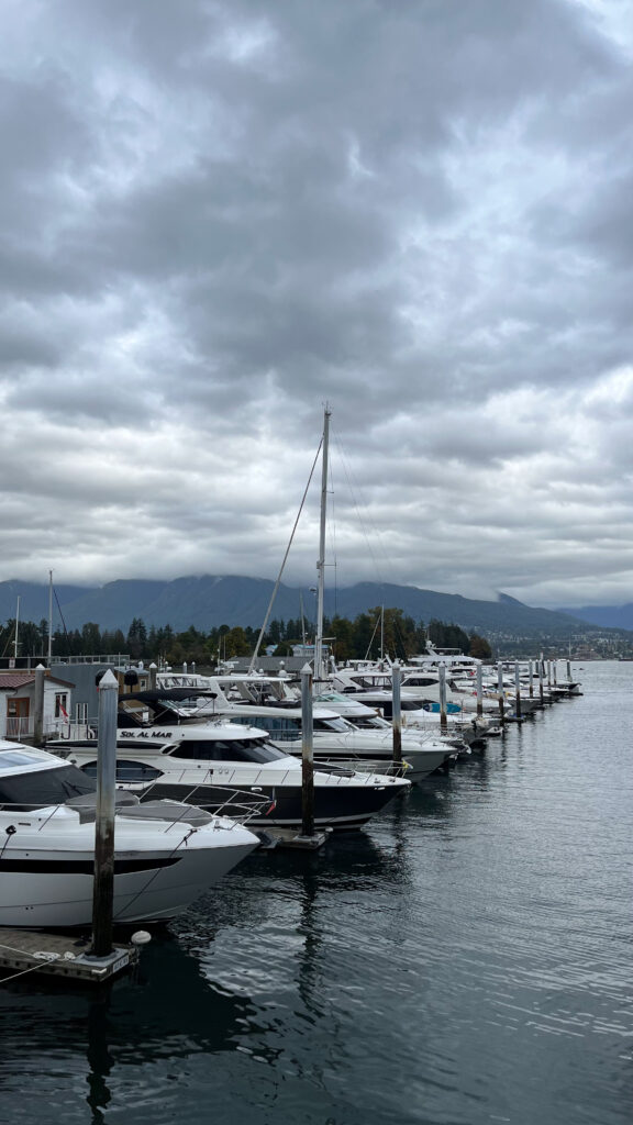 View from the Vancouver Seawall of Coal Harbour Marina (Vancouver, BC, Canada)