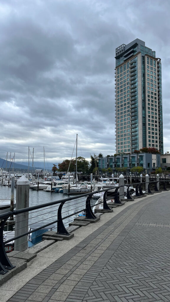 View from the Vancouver Seawall of Coal Harbour Marina (Vancouver, BC, Canada)