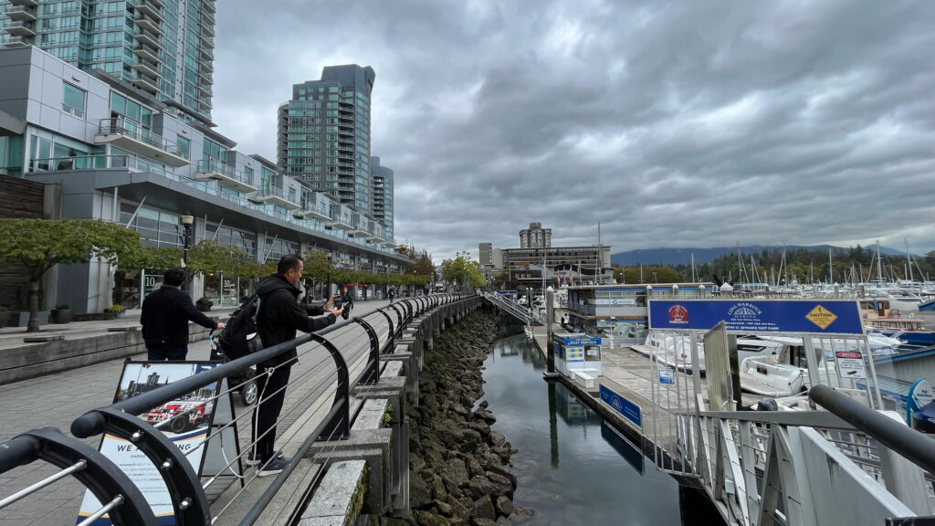 View from the Vancouver Seawall of Coal Harbour Marina (Vancouver, BC, Canada)