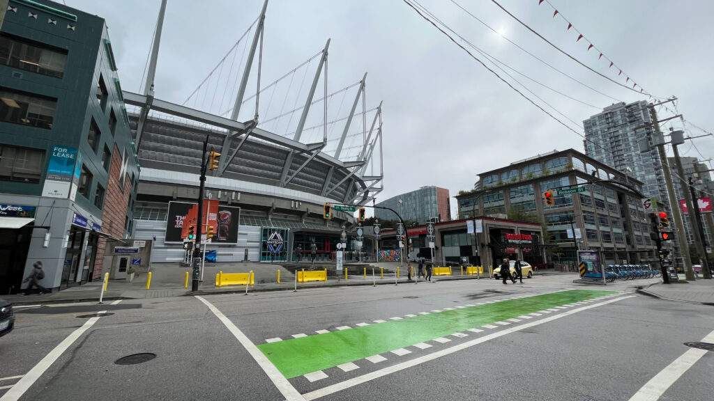 BC Place Stadium at Robson Street and Beatty Street (Vancouver, BC, Canada)