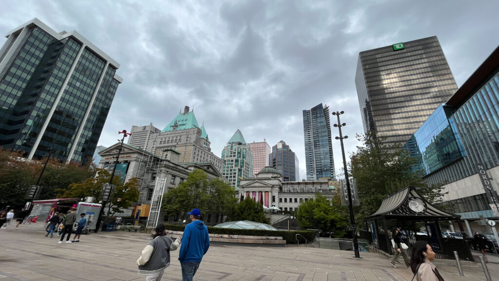 Robson Square on Robson Street in Vancouver, BC, Canada