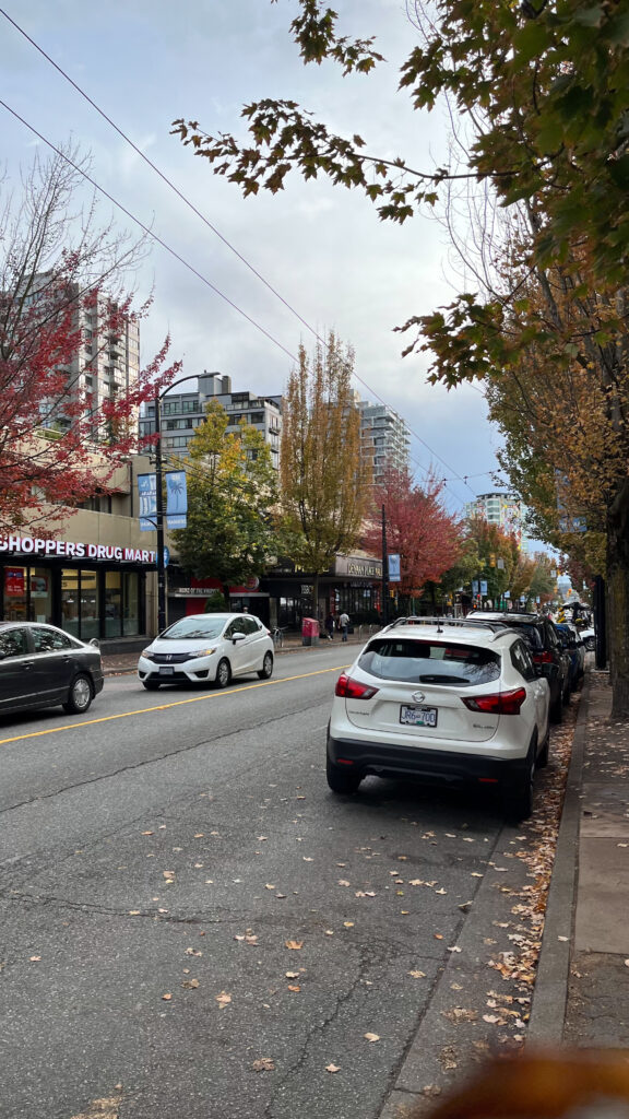 Walking southwest on Denman Street toward English Bay (Vancouver, BC, Canada)