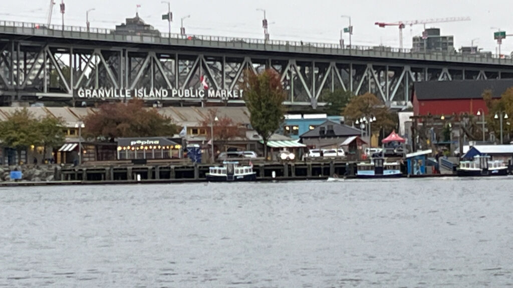 Granville Street Bridge that leads to Granville Island as seen from the Vancouver Seawall (Vancouver, BC, Canada)