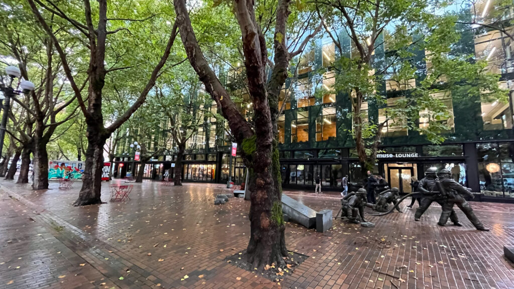 Occidental Square (or Occidental Park) (in Pioneer Square in Seattle, WA)