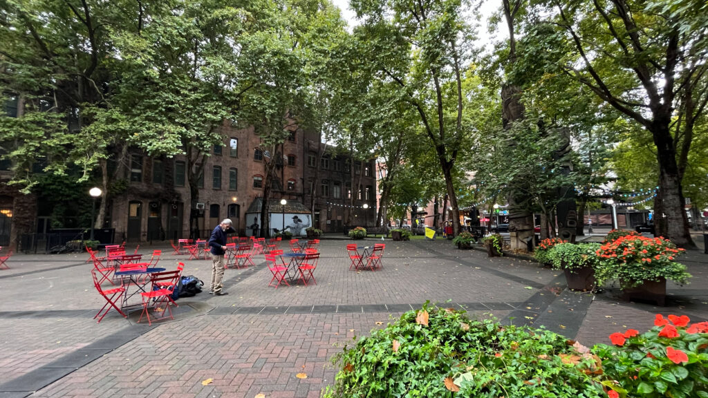 Occidental Square (or Occidental Park) (in Pioneer Square in Seattle, WA)