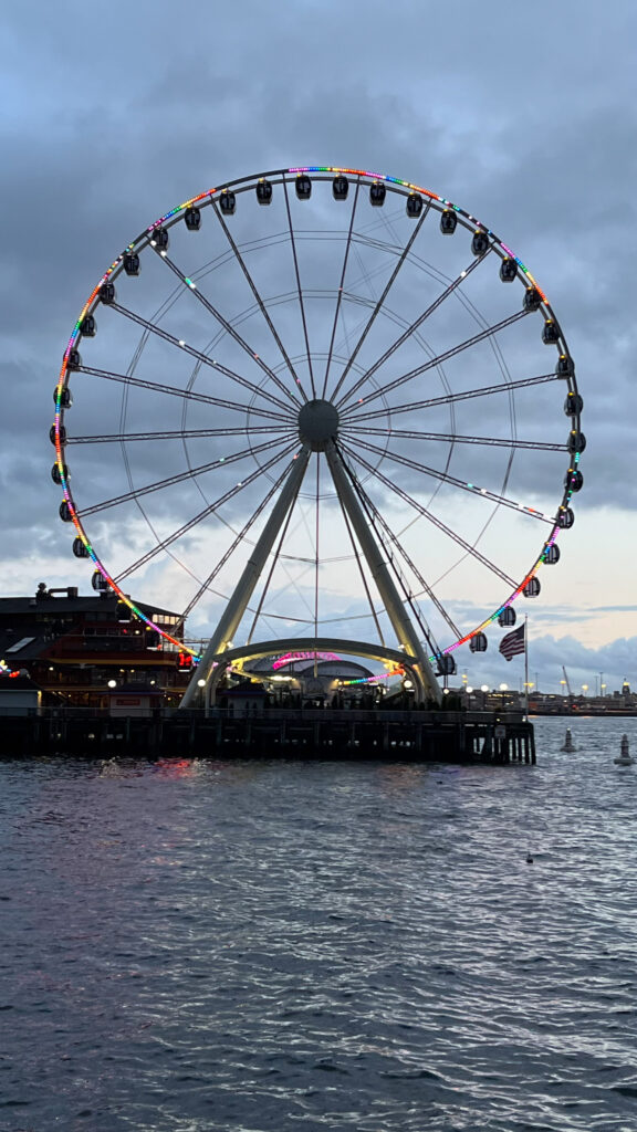 View of The Seattle Great Wheel from Pier 59 (Seattle Aquarium) (Seattle Waterfront in Seattle, WA)